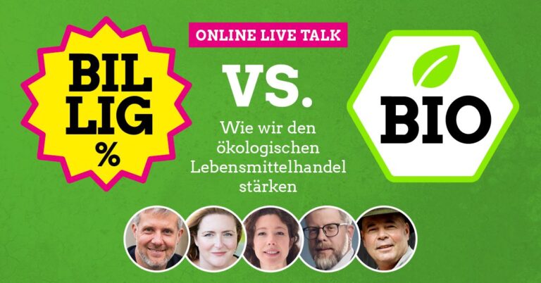 Live-Talk mit unserer Bundestagskandidatin Maria Krieger: Lebensmittelhandel – Billigpreise vs. Bio!